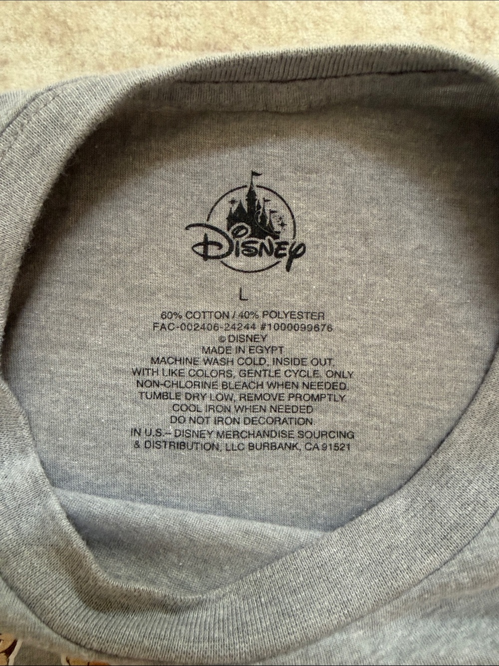 Walt Disney World Parks Icons Graphic T-Shirt Gray Mickey Castle Adult Large - Picture 3 of 3